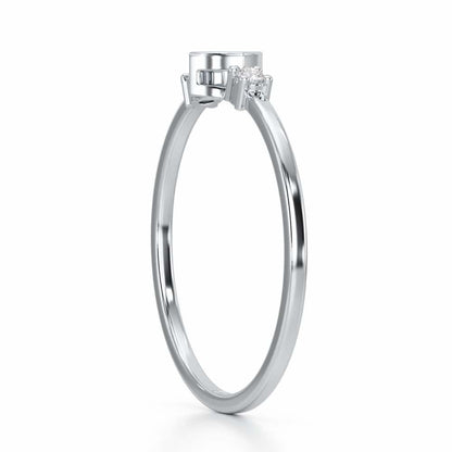 Sparkle Slim Silver Ring - White Gold - Image 3