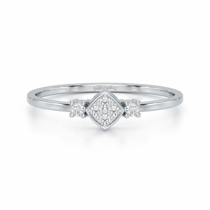 Sparkle Slim Silver Ring - White Gold - Image 4