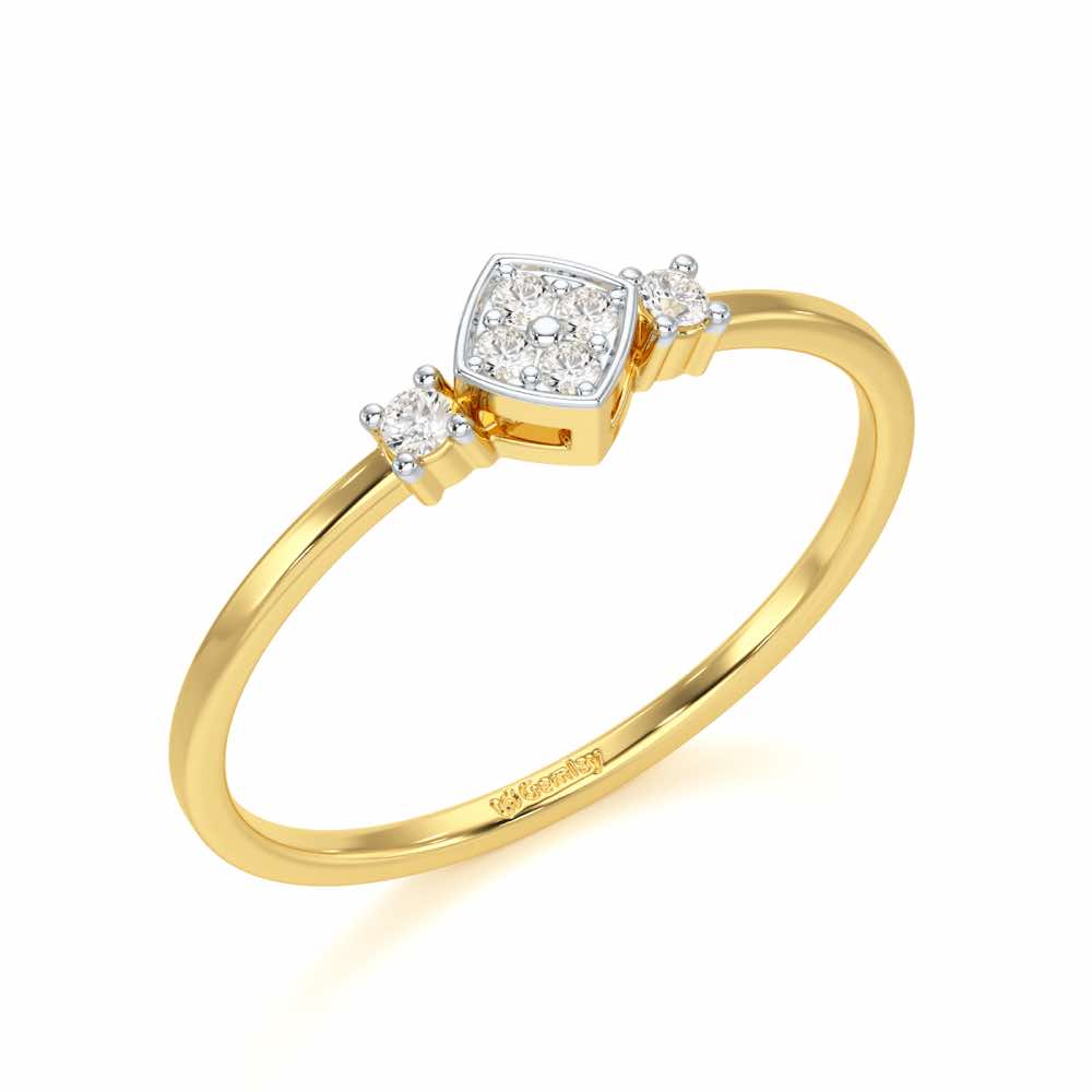 Sparkle Slim Silver Ring - Yellow Gold - Image 1