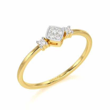 Sparkle Slim Silver Ring - Yellow Gold - Image 1