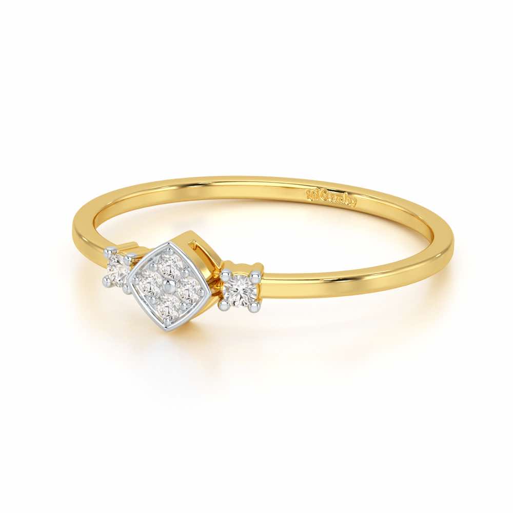 Sparkle Slim Silver Ring - Yellow Gold - Image 2