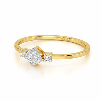 Sparkle Slim Silver Ring - Yellow Gold - Image 2