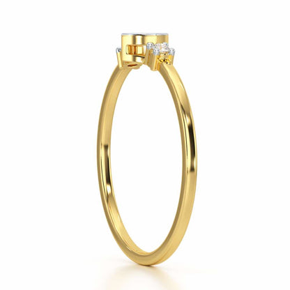 Sparkle Slim Silver Ring - Yellow Gold - Image 3