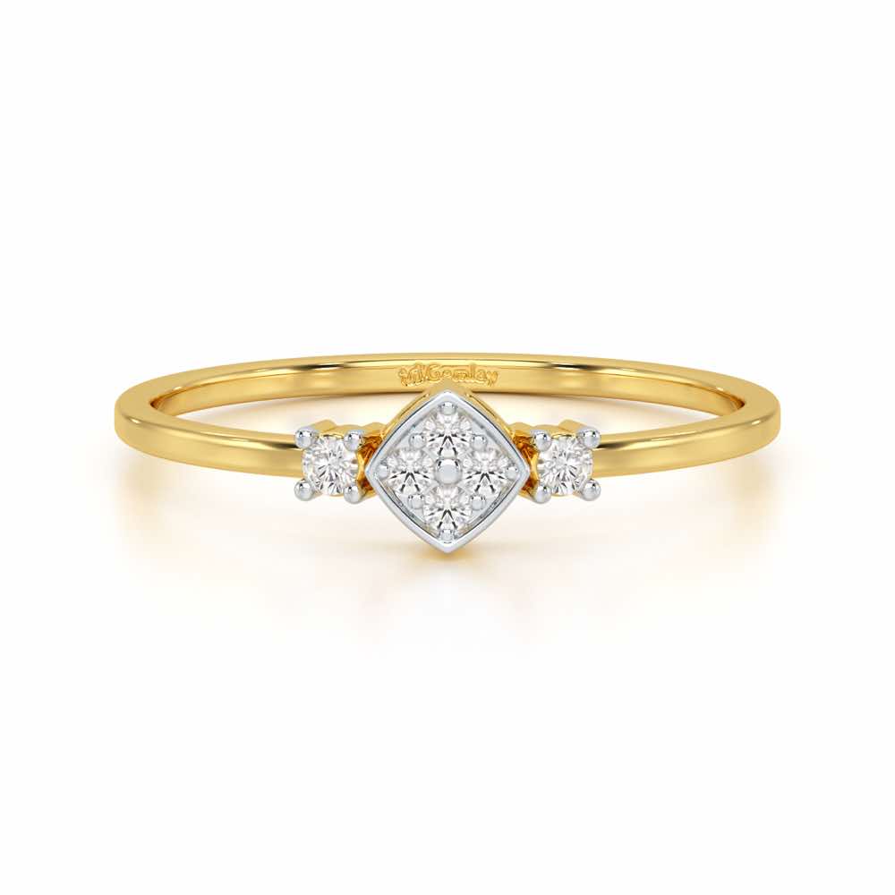 Sparkle Slim Silver Ring - Yellow Gold - Image 4