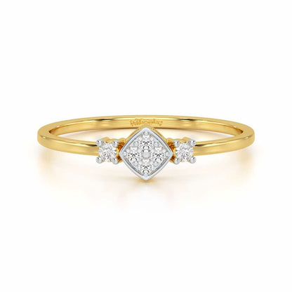 Sparkle Slim Silver Ring - Yellow Gold - Image 4