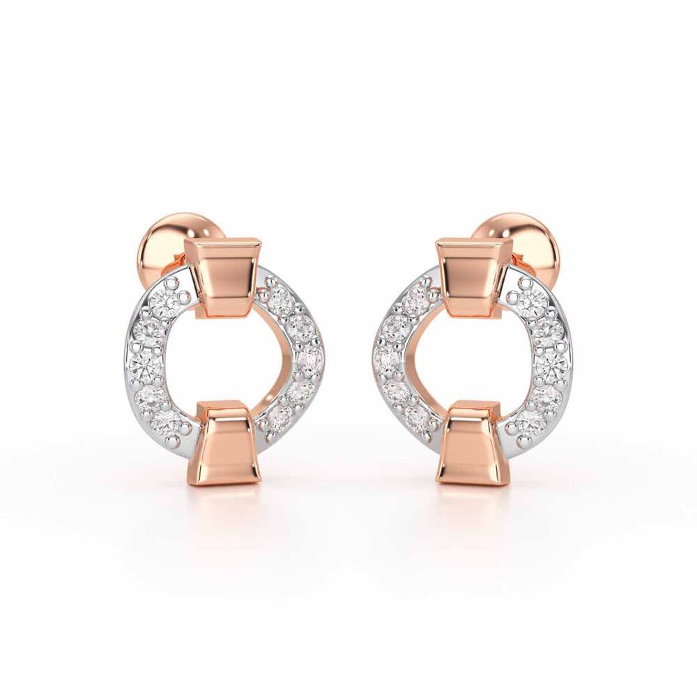 Sparklecircles Silver Earrings - Rose Gold - Image 1