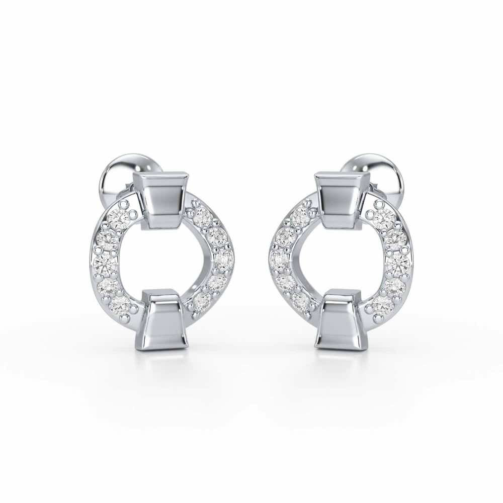Sparklecircles Silver Earrings - White Gold - Image 1