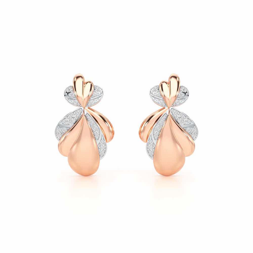 Sparkling Cascade Silver Earrings - Rose Gold - Image 1