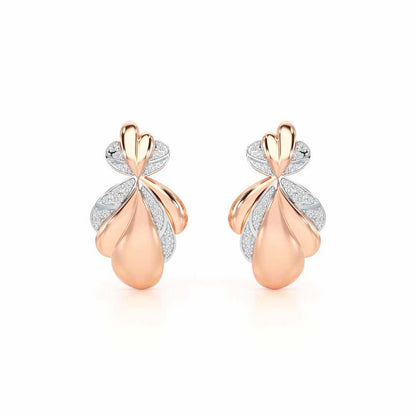 Sparkling Cascade Silver Earrings - Rose Gold - Image 1