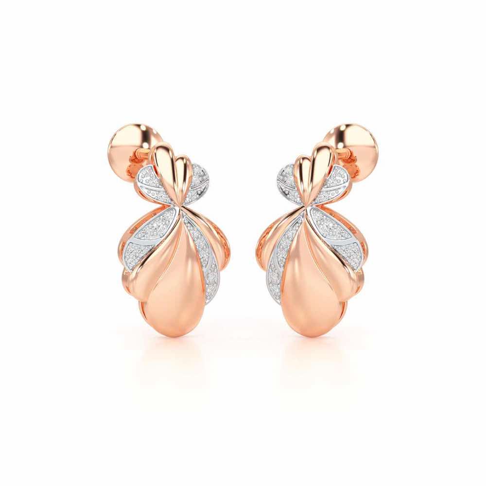 Sparkling Cascade Silver Earrings - Rose Gold - Image 2