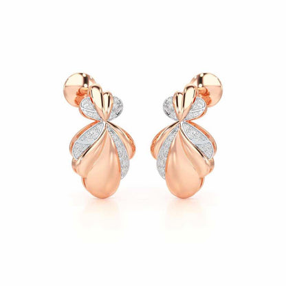 Sparkling Cascade Silver Earrings - Rose Gold - Image 2