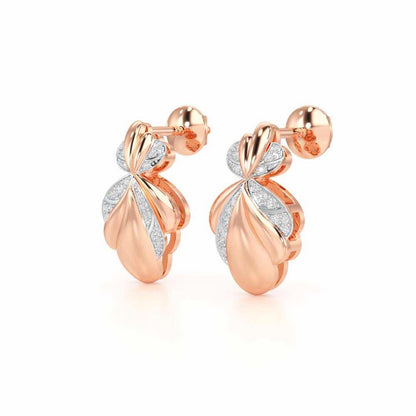 Sparkling Cascade Silver Earrings - Rose Gold - Image 3