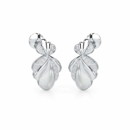 Sparkling Cascade Silver Earrings - White Gold - Image 2