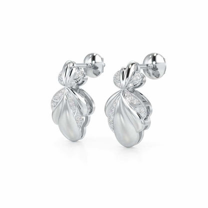 Sparkling Cascade Silver Earrings - White Gold - Image 3