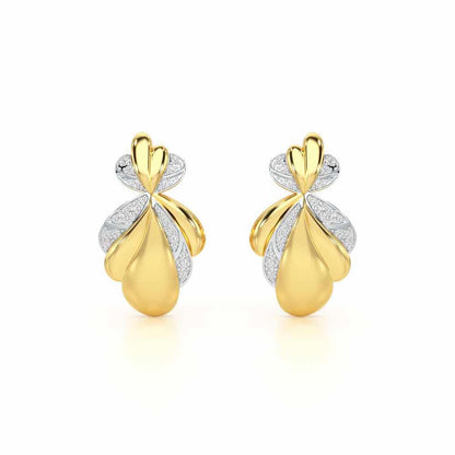 Sparkling Cascade Silver Earrings - Yellow Gold - Image 1