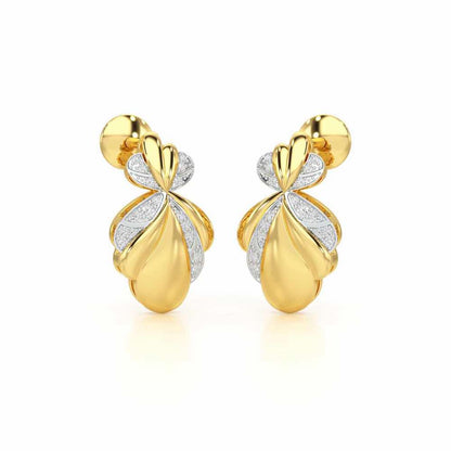 Sparkling Cascade Silver Earrings - Yellow Gold - Image 2