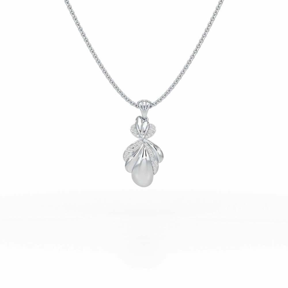 Sparkling Cascade Silver Pendant - White Gold - Image 1