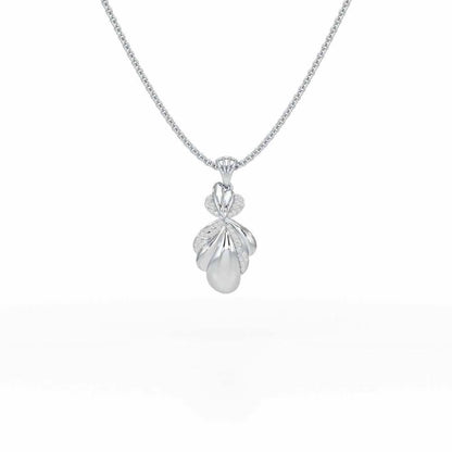 Sparkling Cascade Silver Pendant - White Gold - Image 1
