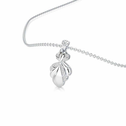 Sparkling Cascade Silver Pendant - White Gold - Image 2