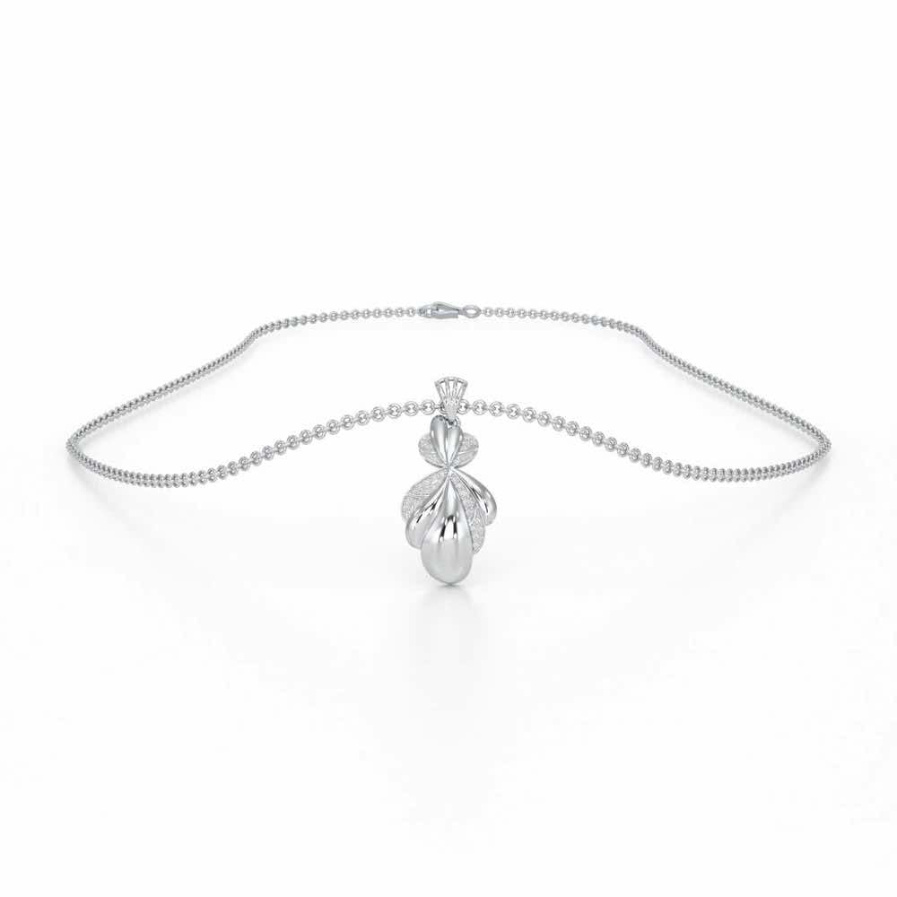 Sparkling Cascade Silver Pendant - White Gold - Image 3