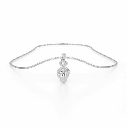 Sparkling Cascade Silver Pendant - White Gold - Image 3