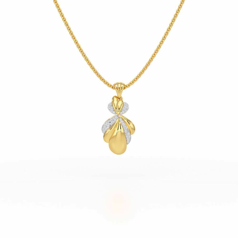 Sparkling Cascade Silver Pendant - Yellow Gold - Image 1