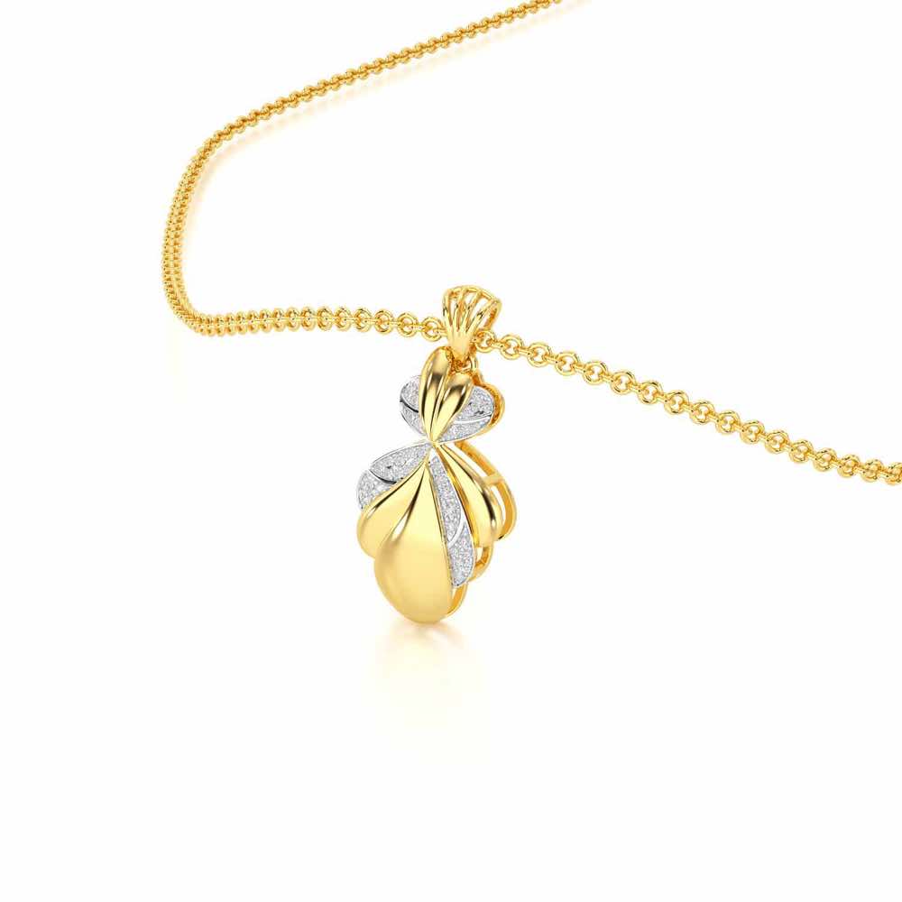 Sparkling Cascade Silver Pendant - Yellow Gold - Image 2