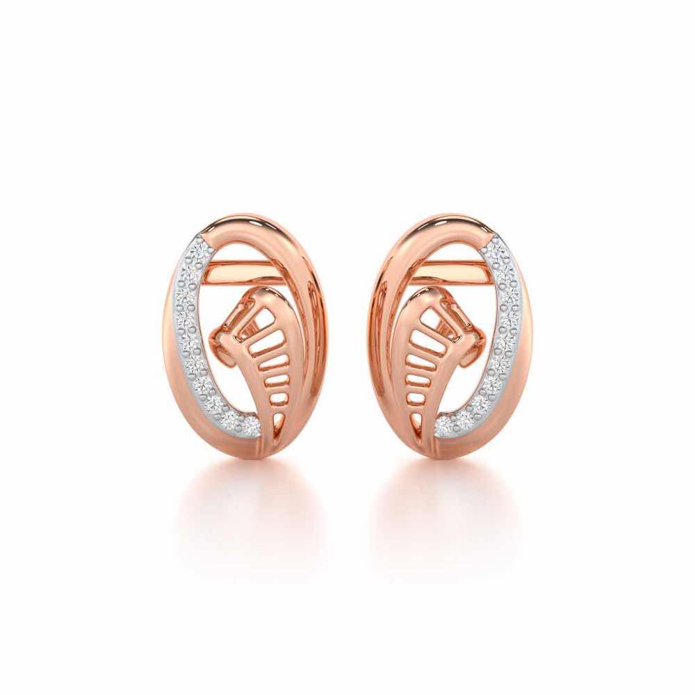 Sparkling Elegance Silver Earrings - Rose Gold - Image 1