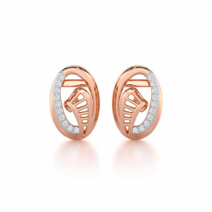 Sparkling Elegance Silver Earrings - Rose Gold - Image 1