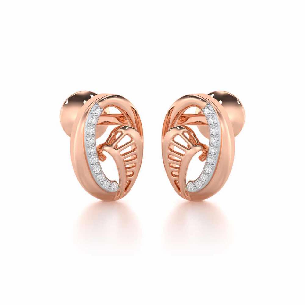 Sparkling Elegance Silver Earrings - Rose Gold - Image 2