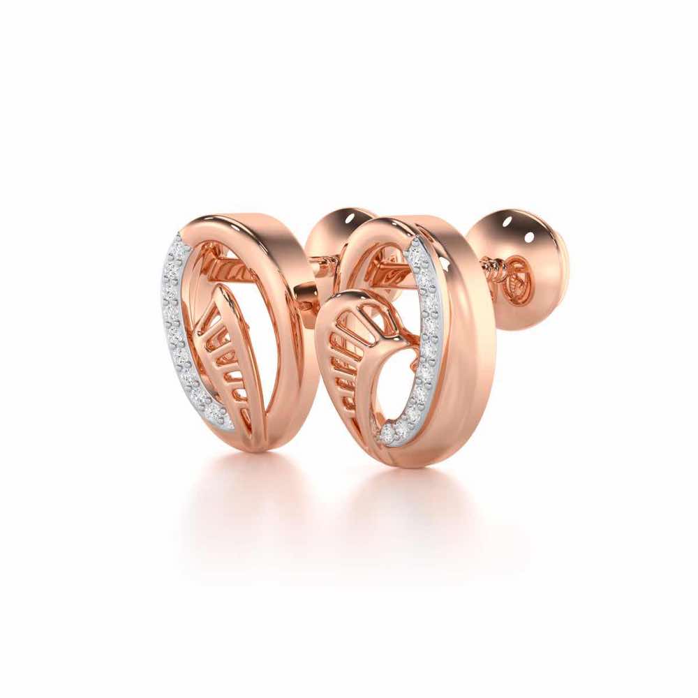 Sparkling Elegance Silver Earrings - Rose Gold - Image 3