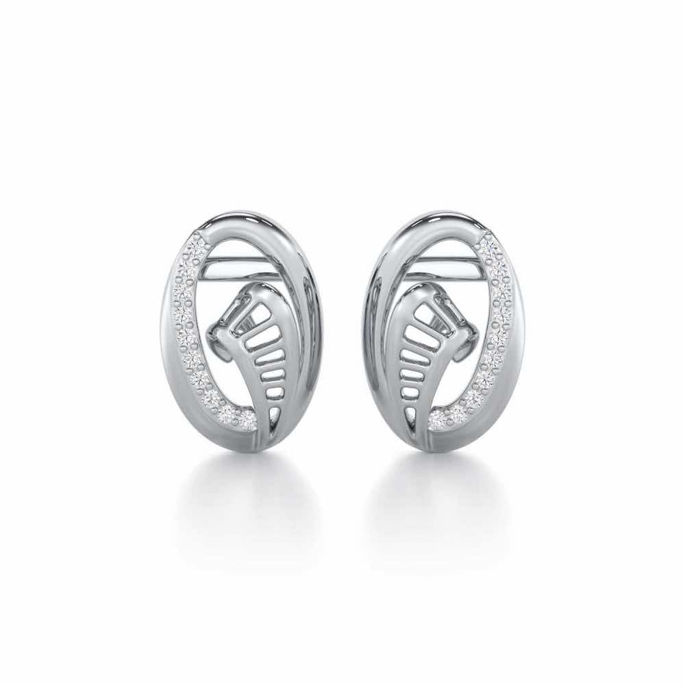 Sparkling Elegance Silver Earrings - White Gold - Image 1