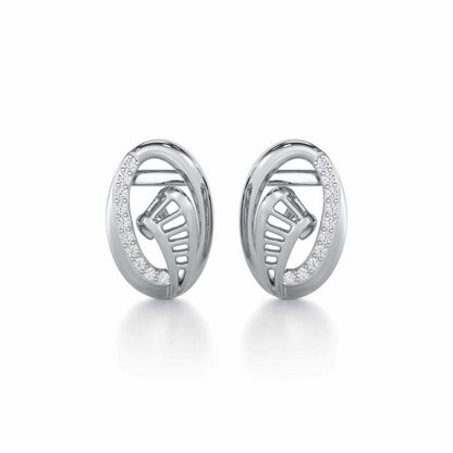 Sparkling Elegance Silver Earrings - White Gold - Image 1