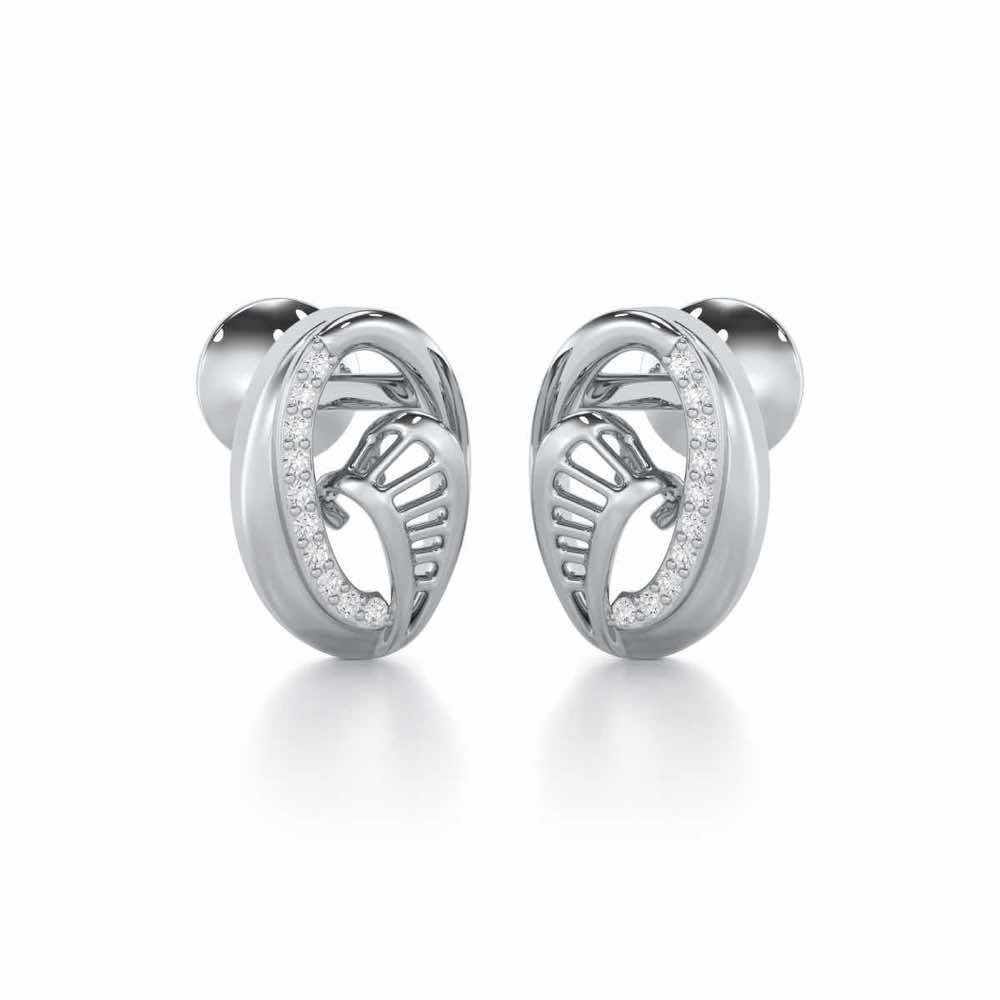 Sparkling Elegance Silver Earrings - White Gold - Image 2