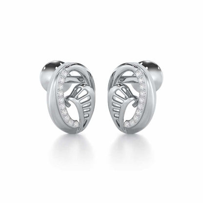 Sparkling Elegance Silver Earrings - White Gold - Image 2