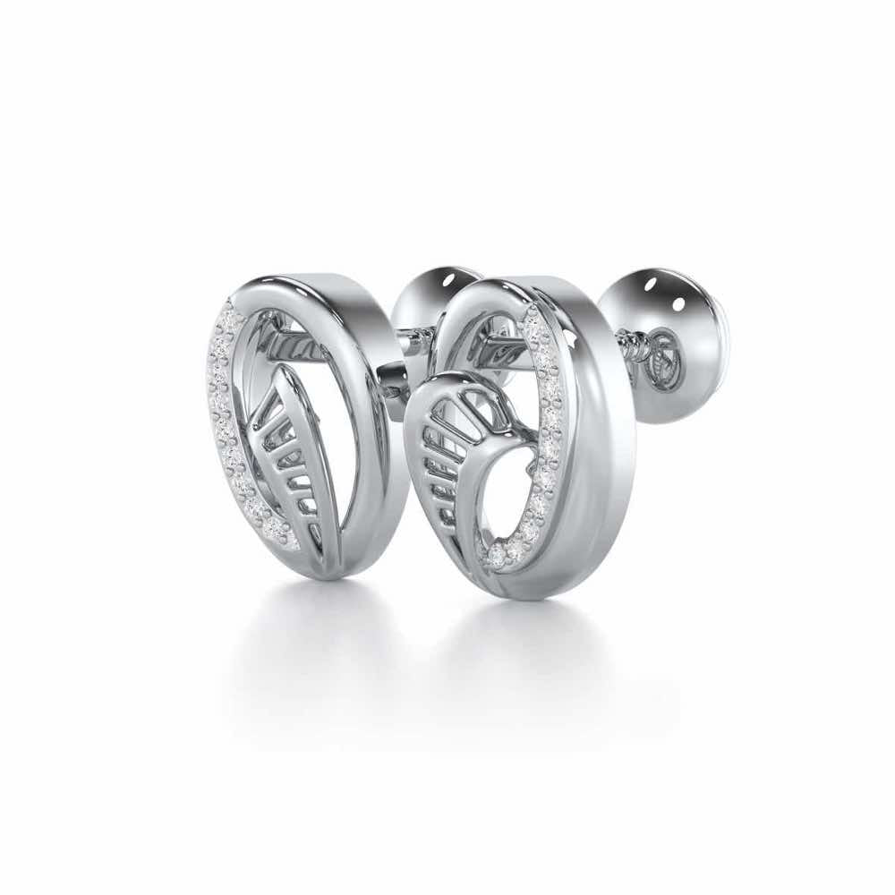 Sparkling Elegance Silver Earrings - White Gold - Image 3