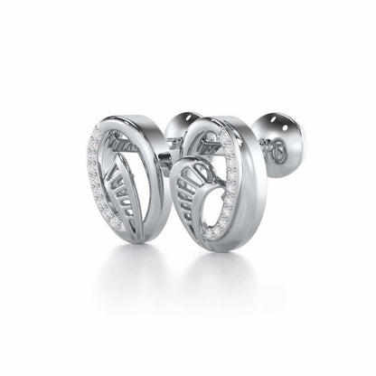 Sparkling Elegance Silver Earrings - White Gold - Image 3