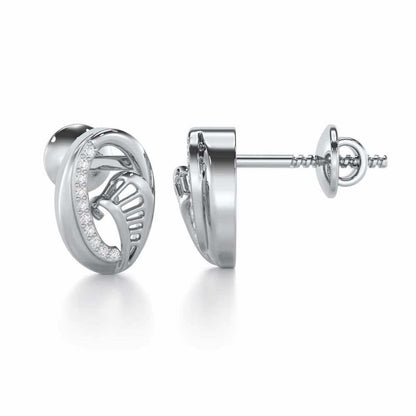 Sparkling Elegance Silver Earrings - White Gold - Image 4