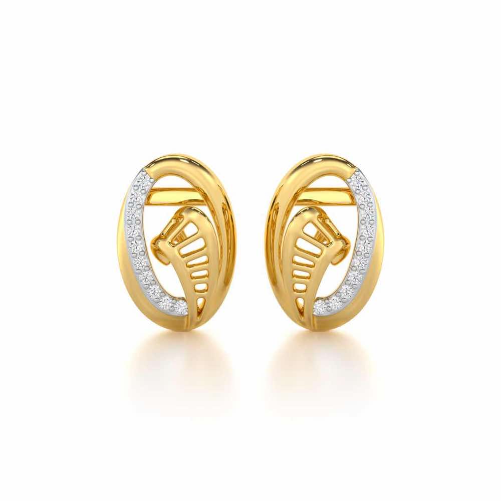 Sparkling Elegance Silver Earrings - Yellow Gold - Image 1