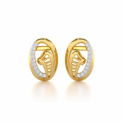 Sparkling Elegance Silver Earrings - Yellow Gold - Image 1