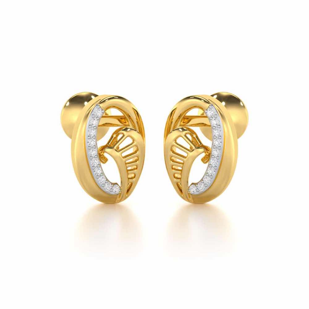 Sparkling Elegance Silver Earrings - Yellow Gold - Image 2