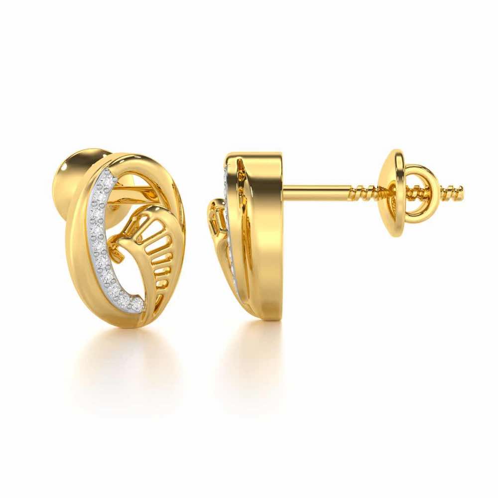 Sparkling Elegance Silver Earrings - Yellow Gold - Image 4