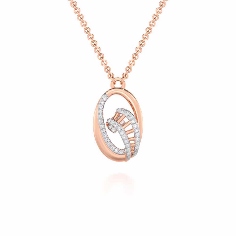 Sparkling Elegance Silver Pendant - Rose Gold - Image 1
