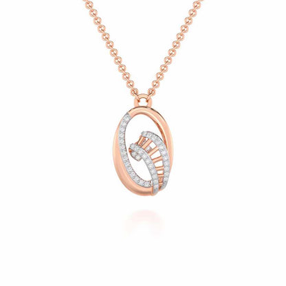Sparkling Elegance Silver Pendant - Rose Gold - Image 1