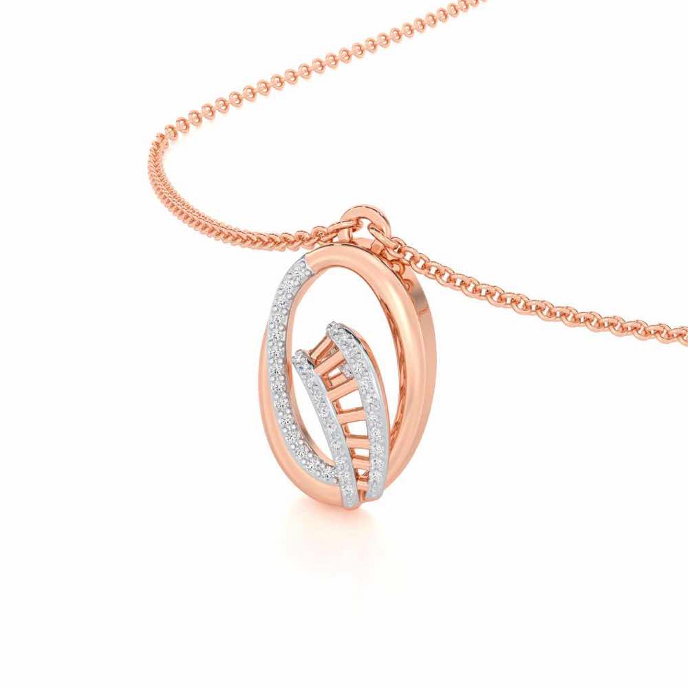 Sparkling Elegance Silver Pendant - Rose Gold - Image 2
