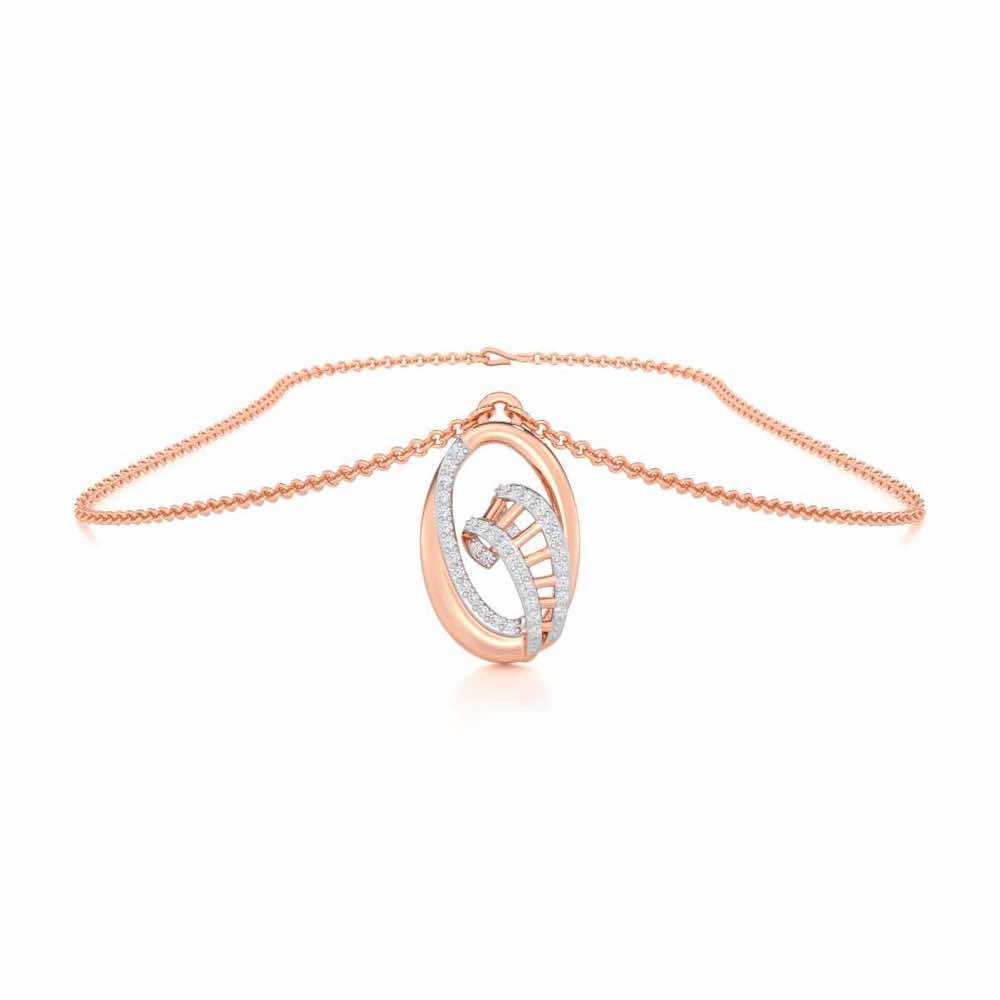 Sparkling Elegance Silver Pendant - Rose Gold - Image 3