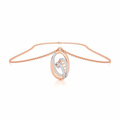 Sparkling Elegance Silver Pendant - Rose Gold - Image 3
