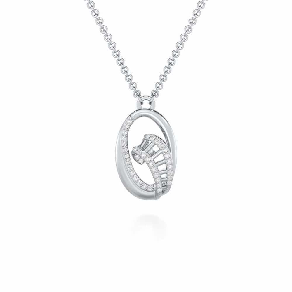 Sparkling Elegance Silver Pendant - White Gold - Image 1