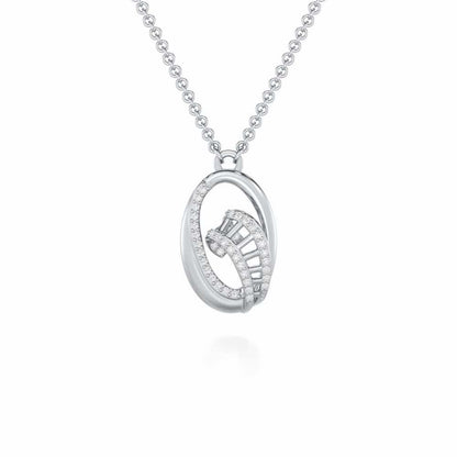 Sparkling Elegance Silver Pendant - White Gold - Image 1