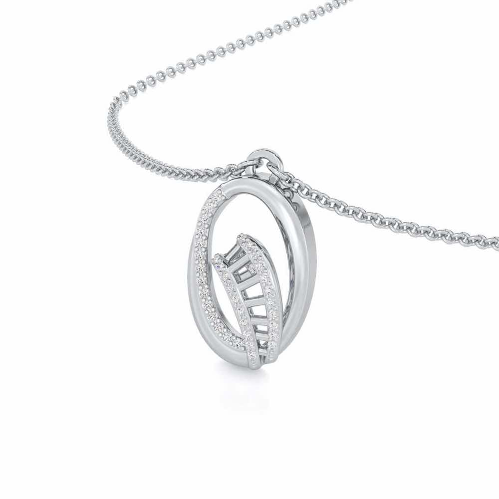 Sparkling Elegance Silver Pendant - White Gold - Image 2